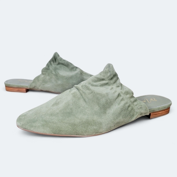 Matisse Vienna Sage Green Suede Women's Mules Size 9.5 - Picture 1 of 15